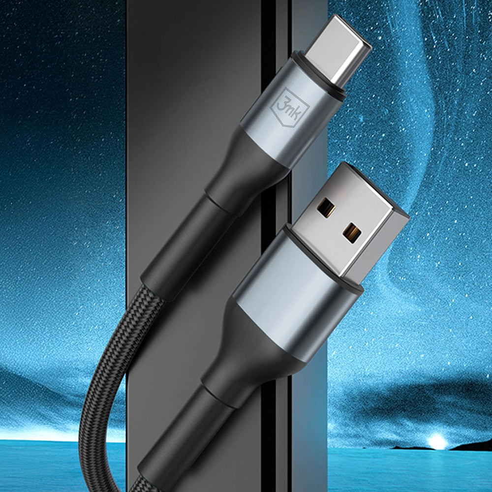 Datový a nabíjecí kabel USB-A - USB-C 3MK Hyper N 18, 18W, 1m, černý