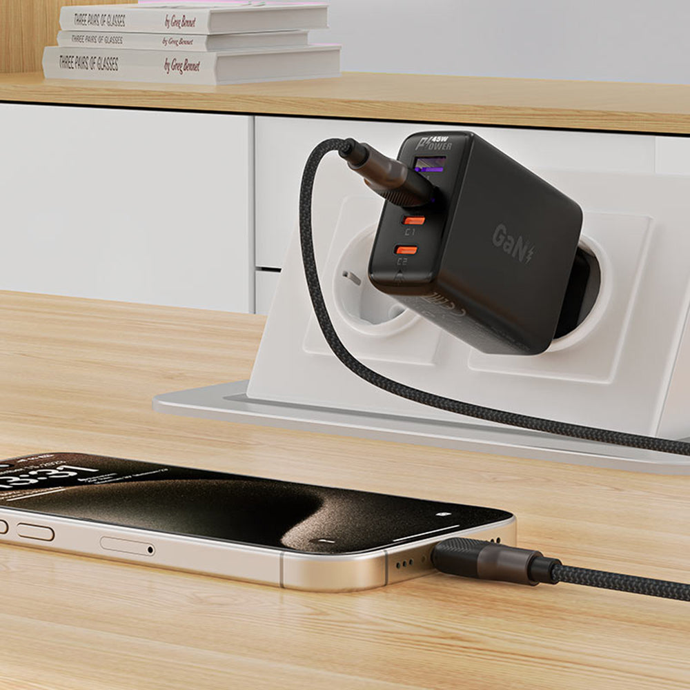 Datový a nabíjecí kabel USB-A - USB-C Acefast C10-04, 18W, 1.2m, černý