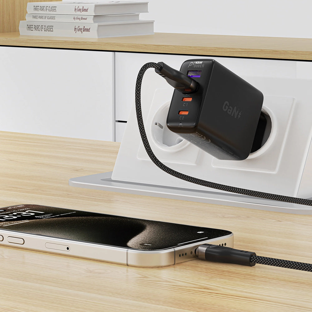 Datový a nabíjecí kabel USB-A - USB-C Acefast C11-04, 18W, 1.2m, černý