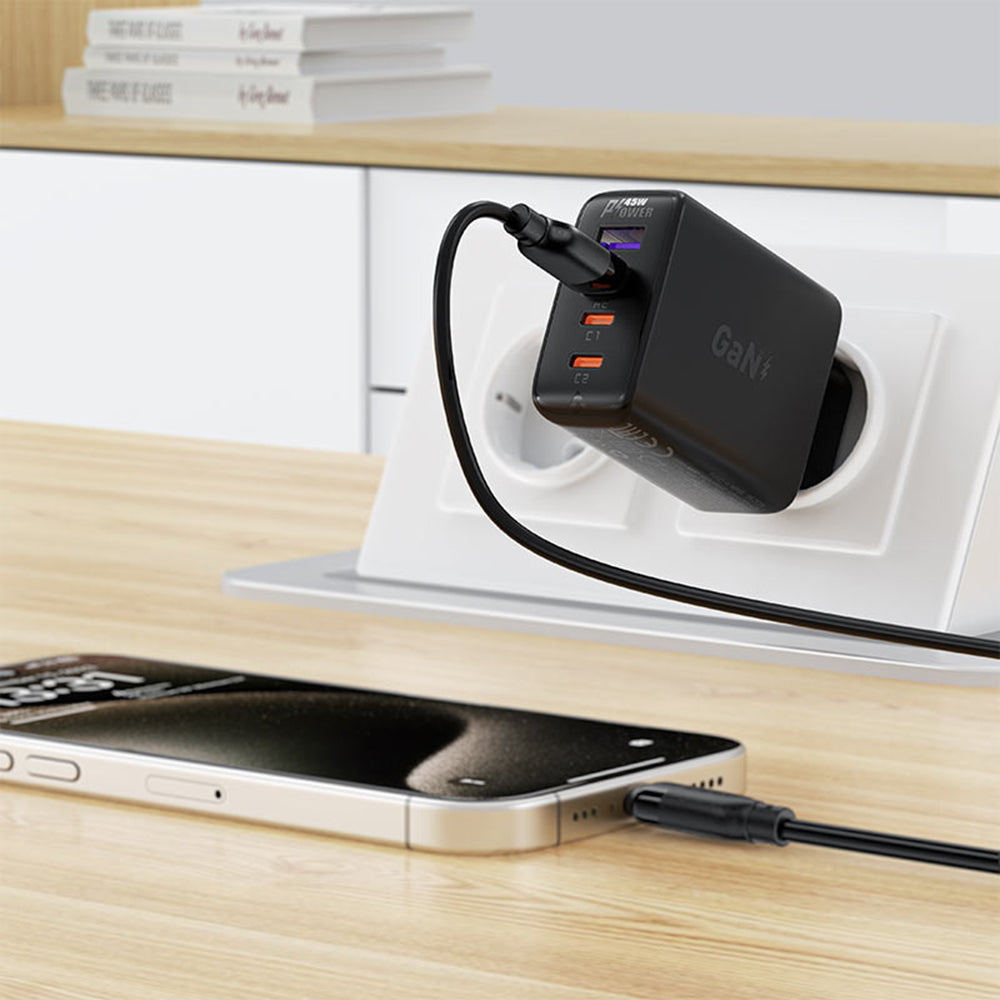 Datový a nabíjecí kabel USB-A - USB-C Acefast C16-04, 18W, 1.2m, černý
