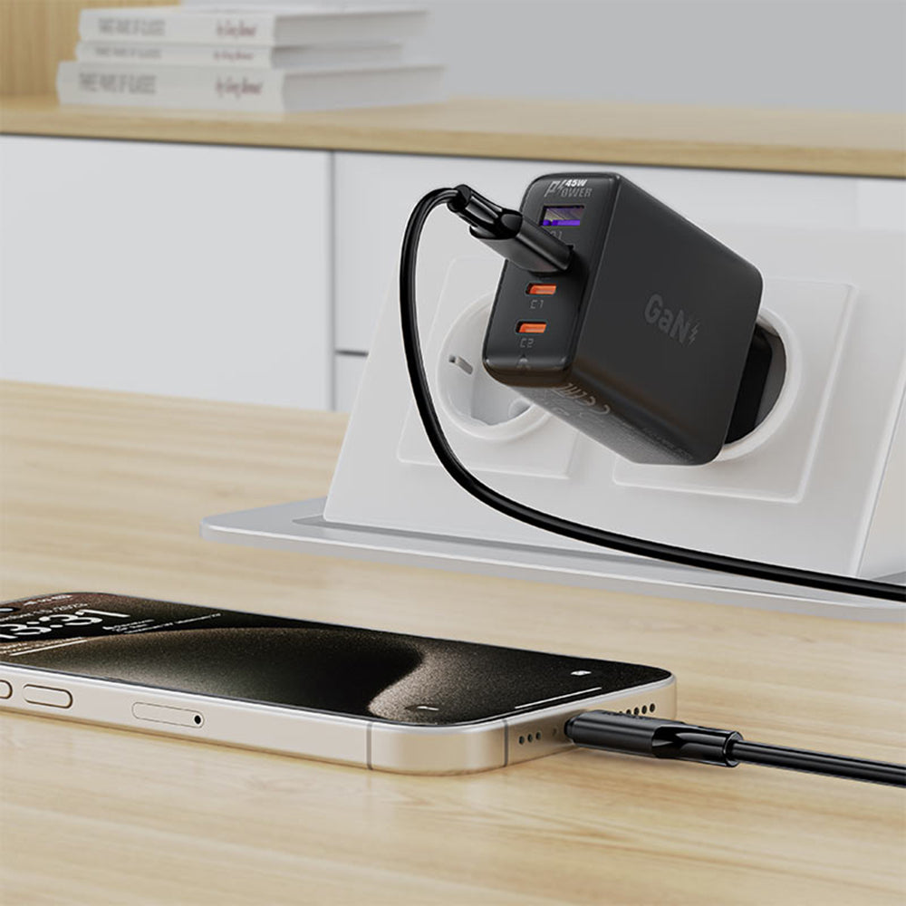 Datový a nabíjecí kabel USB-A - USB-C Acefast C17-04, 18W, 1.2m, černý