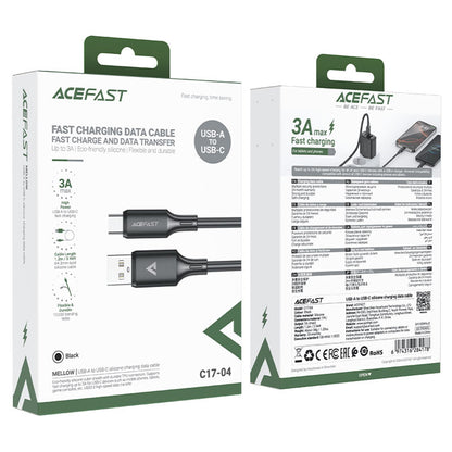 Datový a nabíjecí kabel USB-A - USB-C Acefast C17-04, 18W, 1.2m, černý