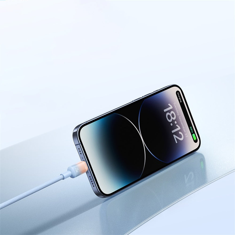 Baseus Discolor USB-A to USB-C Data and Charging Cable, 100W, 1m, Blue Green E0420801