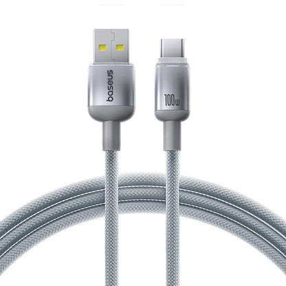Datový a nabíjecí kabel USB-A - USB-C Baseus Discolor, 100W, 2m, Stříbrný E0420700