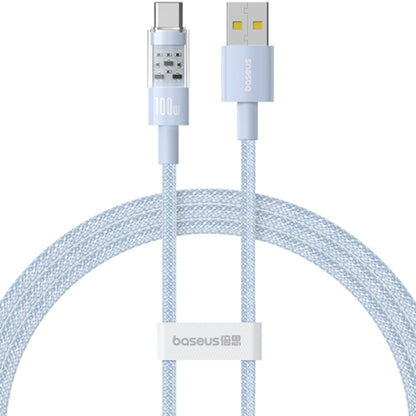 Datový a nabíjecí kabel USB-A - USB-C Baseus Gem, 100W, 1m, modrý P10373002311-00