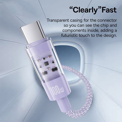 Baseus Gem USB-A to USB-C Data and Charging Cable, 100W, 1m, Purple P10373002511-00