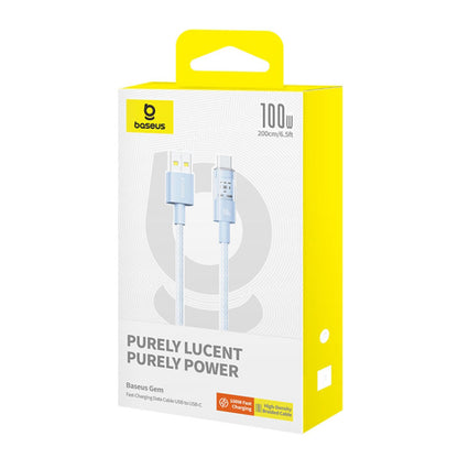 Datový a nabíjecí kabel USB-A - USB-C Baseus Gem, 100W, 2m, modrý P10373002311-01