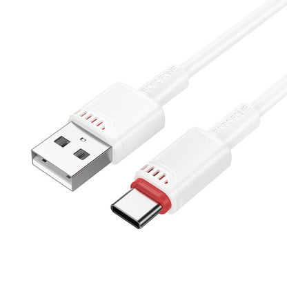 Datový a nabíjecí kabel USB-A - USB-C Borofone BX110 Beneficio, 18W, 1m, Bílý