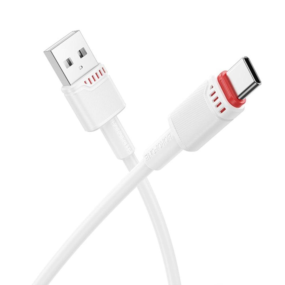 Datový a nabíjecí kabel USB-A - USB-C Borofone BX110 Beneficio, 18W, 1m, Bílý