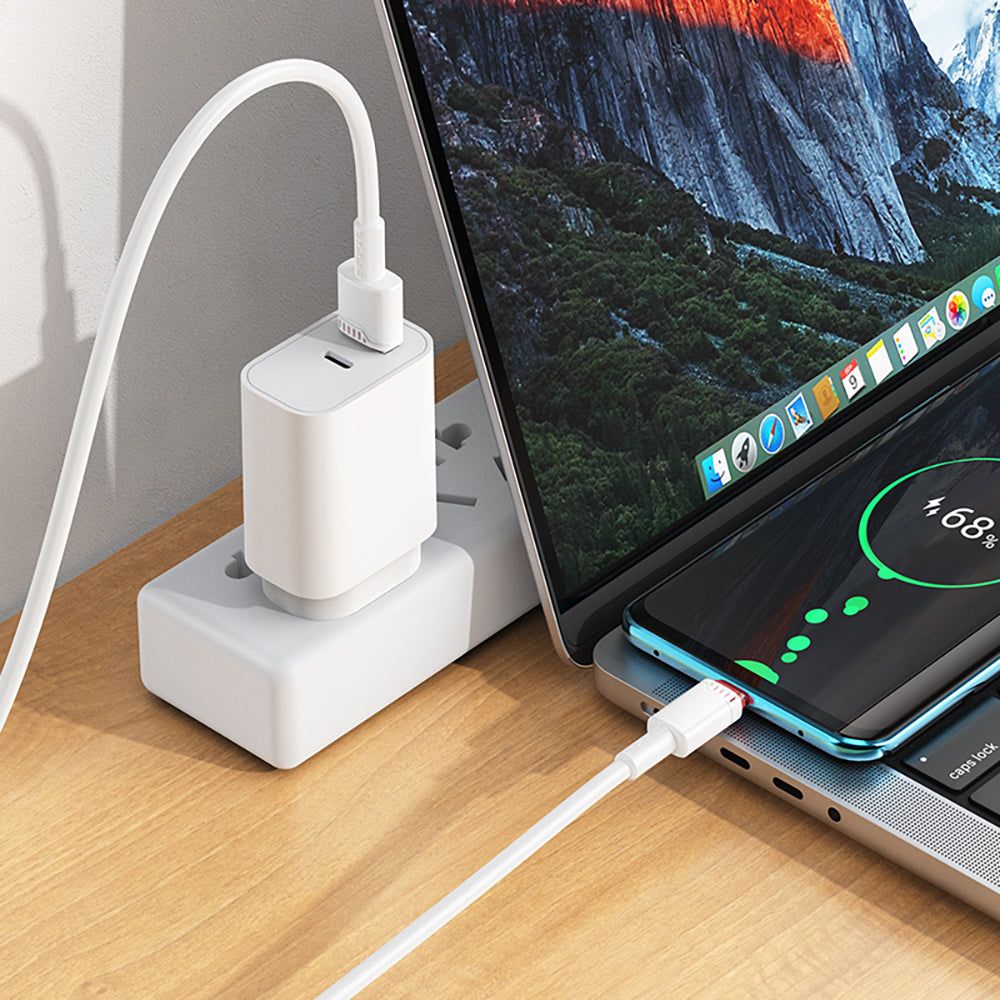 Datový a nabíjecí kabel USB-A - USB-C Borofone BX110 Beneficio, 18W, 1m, Bílý