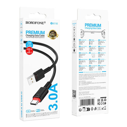 Datový a nabíjecí kabel USB-A - USB-C Borofone BX110 Beneficio, 18W, 1m, černý