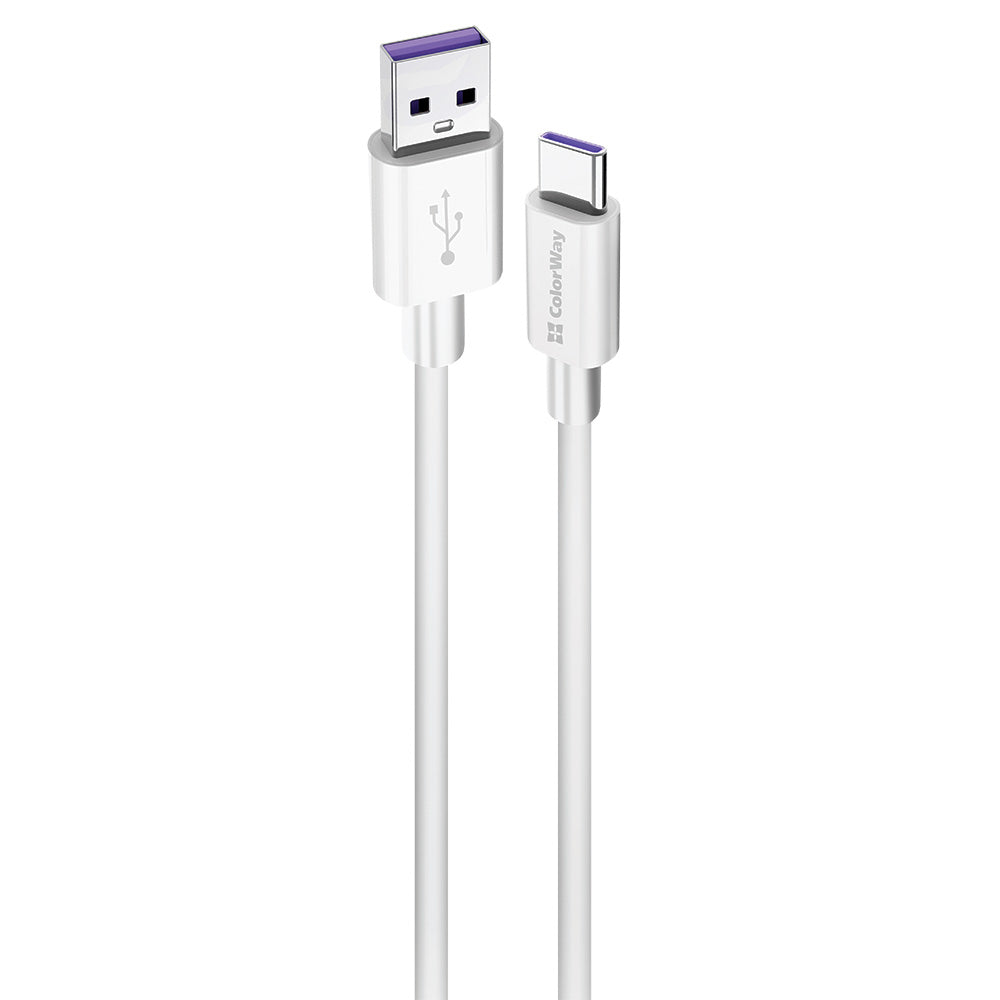 Datový a nabíjecí kabel USB-A - USB-C ColorWay CW-CBUC019, 18W, 1m, Bílý