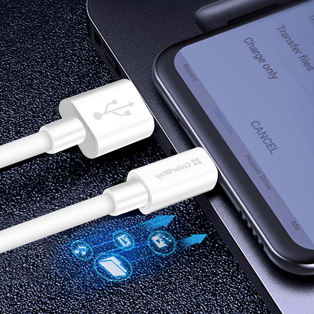 Datový a nabíjecí kabel USB-A - USB-C ColorWay CW-CBUC019, 18W, 1m, Bílý