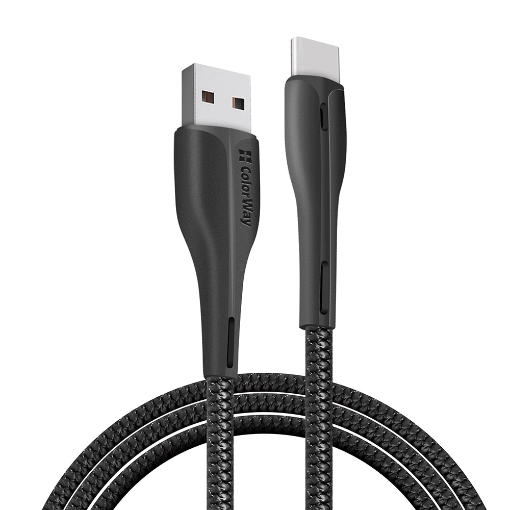 Datový a nabíjecí kabel USB-A - USB-C ColorWay CW-CBUC034, 18W, 1m, černý.
