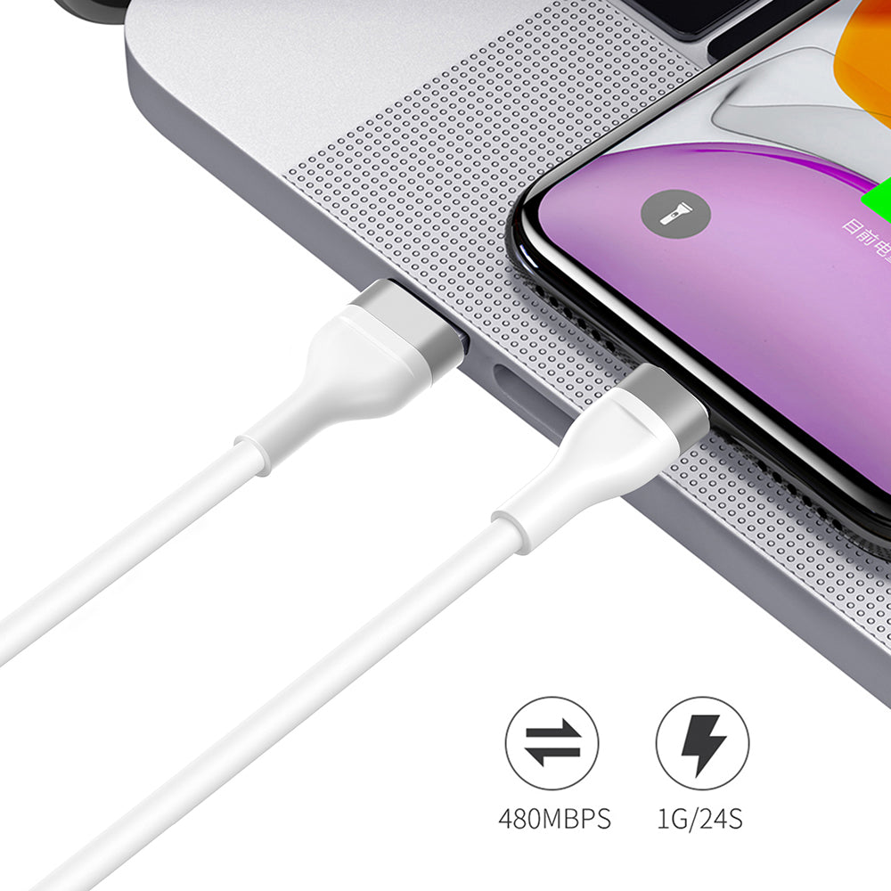 Datový a nabíjecí kabel USB-A - USB-C Lito LD02C, 18W, 1.2m, Bílý