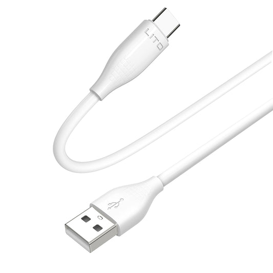 Datový a nabíjecí kabel USB-A - USB-C Lito LD03T, 18W, 1m, Bílý