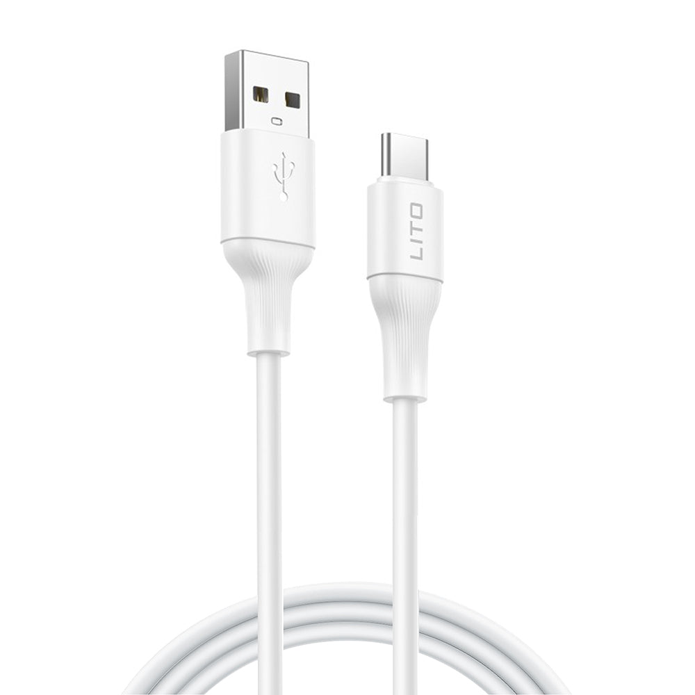 Datový a nabíjecí kabel USB-A - USB-C Lito LD06T, 18W, 1m, Bílý