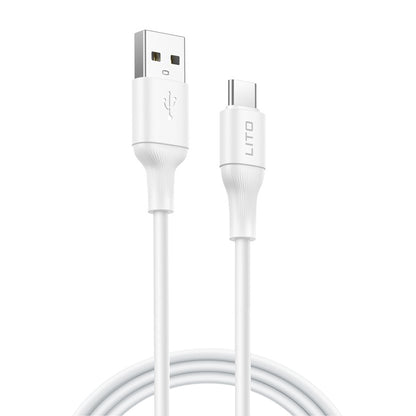 Datový a nabíjecí kabel USB-A - USB-C Lito LD06T, 18W, 1m, Bílý