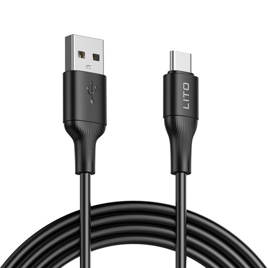 Datový a nabíjecí kabel USB-A - USB-C Lito LD06T, 18W, 1m, černý
