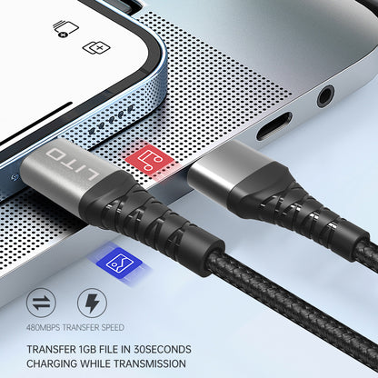 Datový a nabíjecí kabel USB-A - USB-C Lito LD08T, 18W, 1m, černý