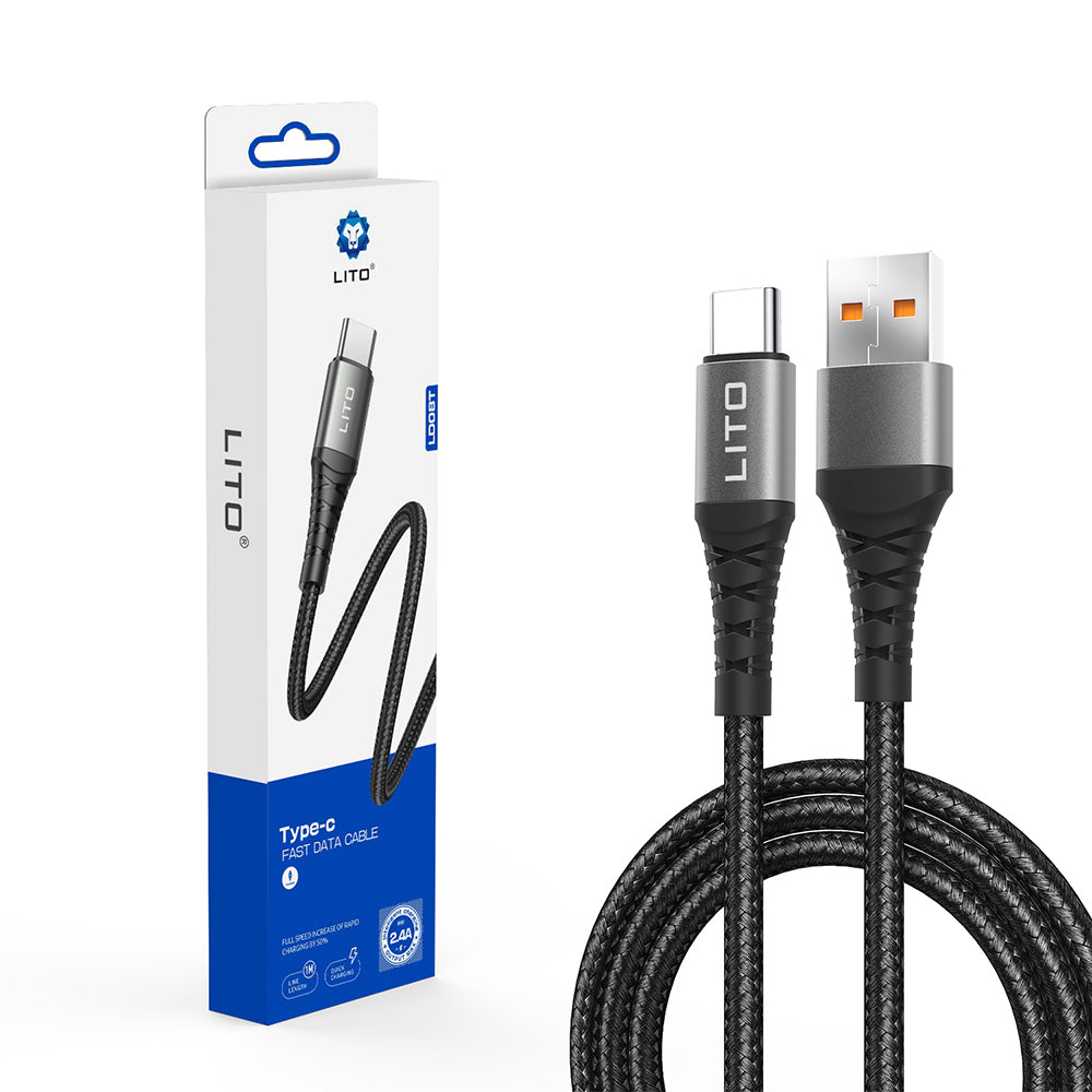Datový a nabíjecí kabel USB-A - USB-C Lito LD08T, 18W, 1m, černý