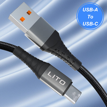 Datový a nabíjecí kabel USB-A - USB-C Lito LD08T, 18W, 1m, černý