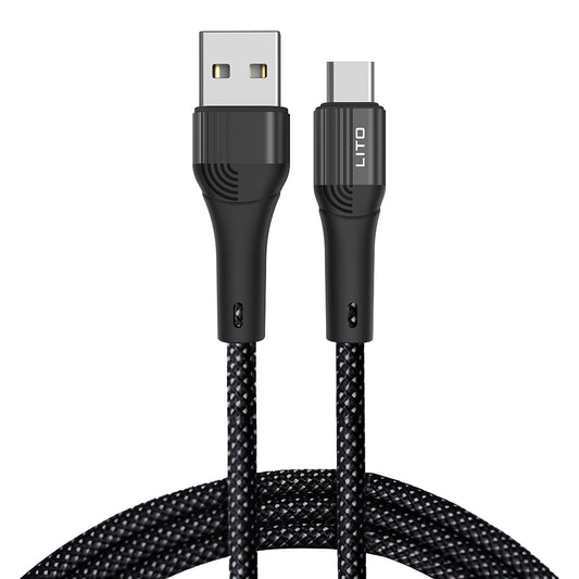 Datový a nabíjecí kabel USB-A - USB-C Lito LD14, 60W, 1m, černý