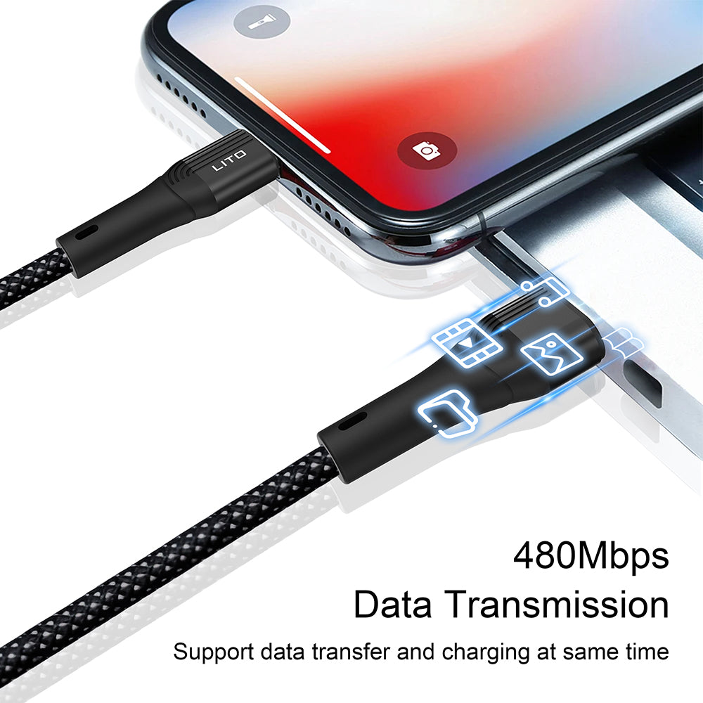 Datový a nabíjecí kabel USB-A - USB-C Lito LD14, 60W, 1m, černý