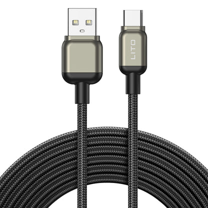 Datový a nabíjecí kabel USB-A - USB-C Lito LD17, 18W, 1m, černý