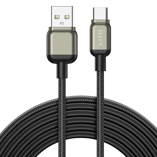 Datový a nabíjecí kabel USB-A - USB-C Lito LD17, 18W, 1m, černý