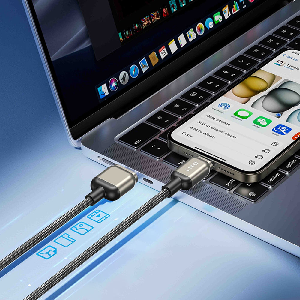 Datový a nabíjecí kabel USB-A - USB-C Lito LD17, 18W, 1m, černý