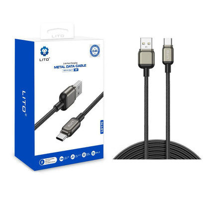Datový a nabíjecí kabel USB-A - USB-C Lito LD17, 18W, 1m, černý