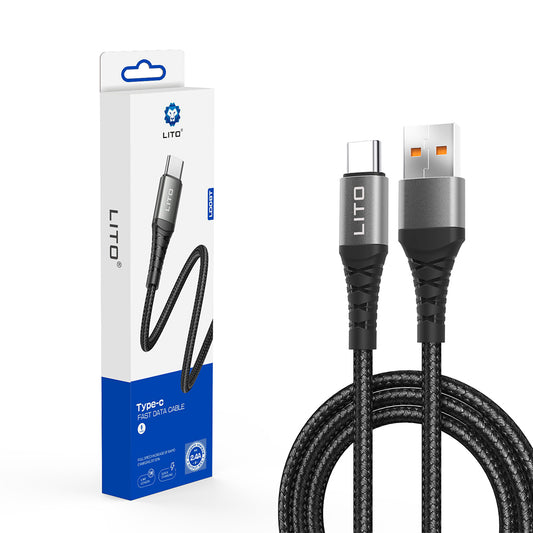 Datový a nabíjecí kabel USB-A - USB-C Lito LD22T, 18W, 2m, černý