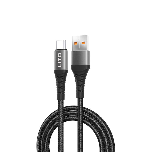 Datový a nabíjecí kabel USB-A - USB-C Lito LD22T, 18W, 2m, černý
