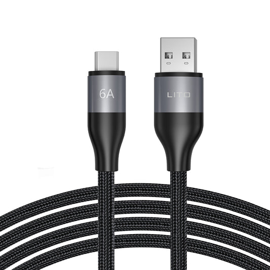 Datový a nabíjecí kabel USB-A - USB-C Lito LD23T, 18W, 1m, šedý