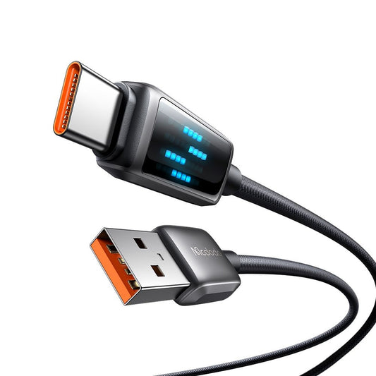 Datový a nabíjecí kabel USB-A - USB-C McDodo CA-2350 Display, 100W, 1.2m, Černý