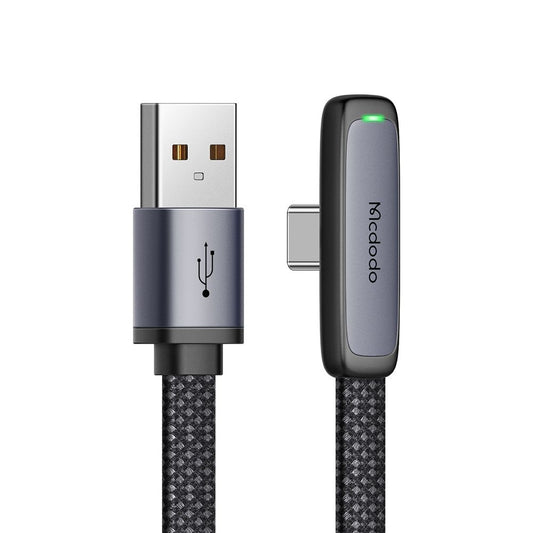 Datový a nabíjecí kabel USB-A - USB-C McDodo CA-3340 Angled, 100W, 1.2m, černý