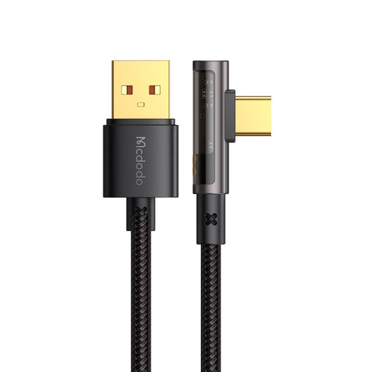Datový a nabíjecí kabel USB-A - USB-C McDodo CA-3380 Angled, 100W, 1.2m, Černý