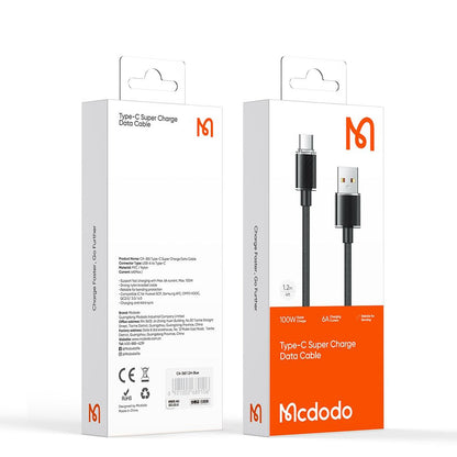 Datový a nabíjecí kabel USB-A - USB-C McDodo CA-3650, 100W, 1.2m, černý