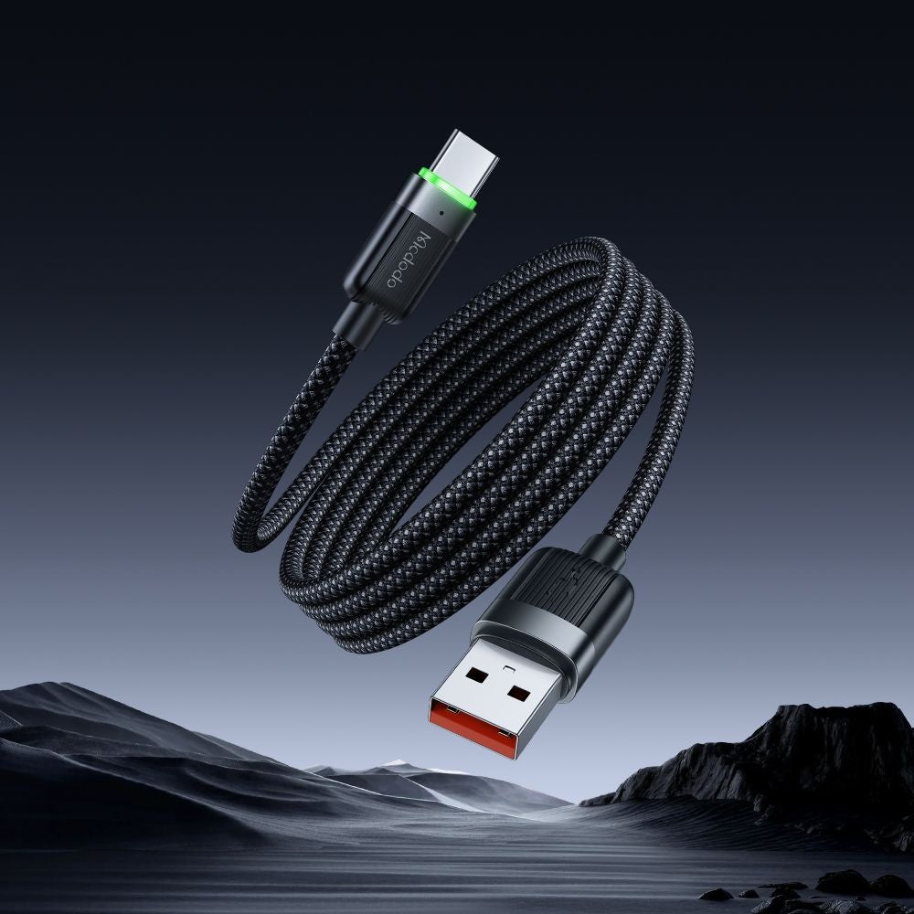 Datový a nabíjecí kabel USB-A - USB-C McDodo CA-5650 Self Winding, 66W, 1.2m, černý