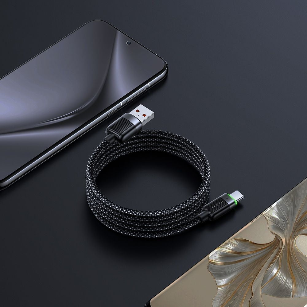 Datový a nabíjecí kabel USB-A - USB-C McDodo CA-5650 Self Winding, 66W, 1.2m, černý
