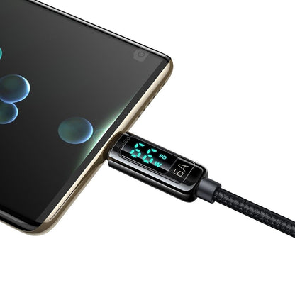 Datový a nabíjecí kabel USB-A - USB-C McDodo CA-8690 Display, 66W, 1.2m, černý