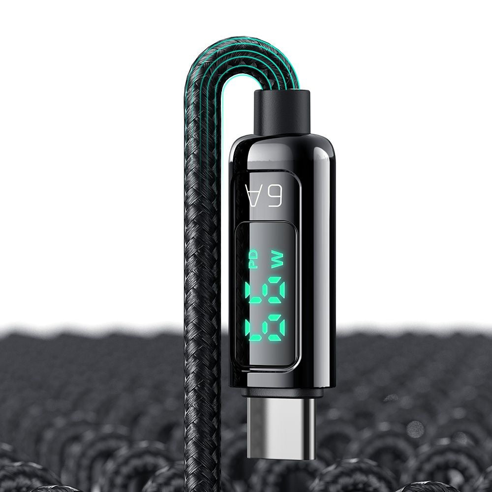 Datový a nabíjecí kabel USB-A - USB-C McDodo CA-8690 Display, 66W, 1.2m, černý