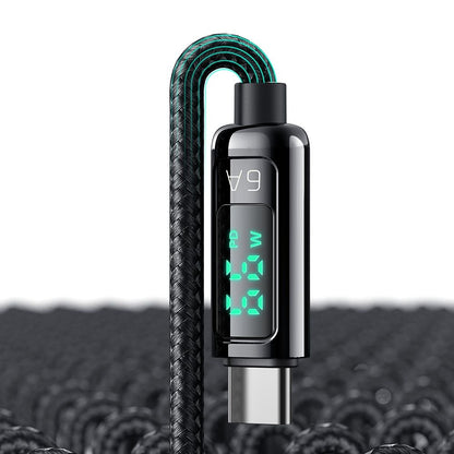 Datový a nabíjecí kabel USB-A - USB-C McDodo CA-8690 Display, 66W, 1.2m, černý