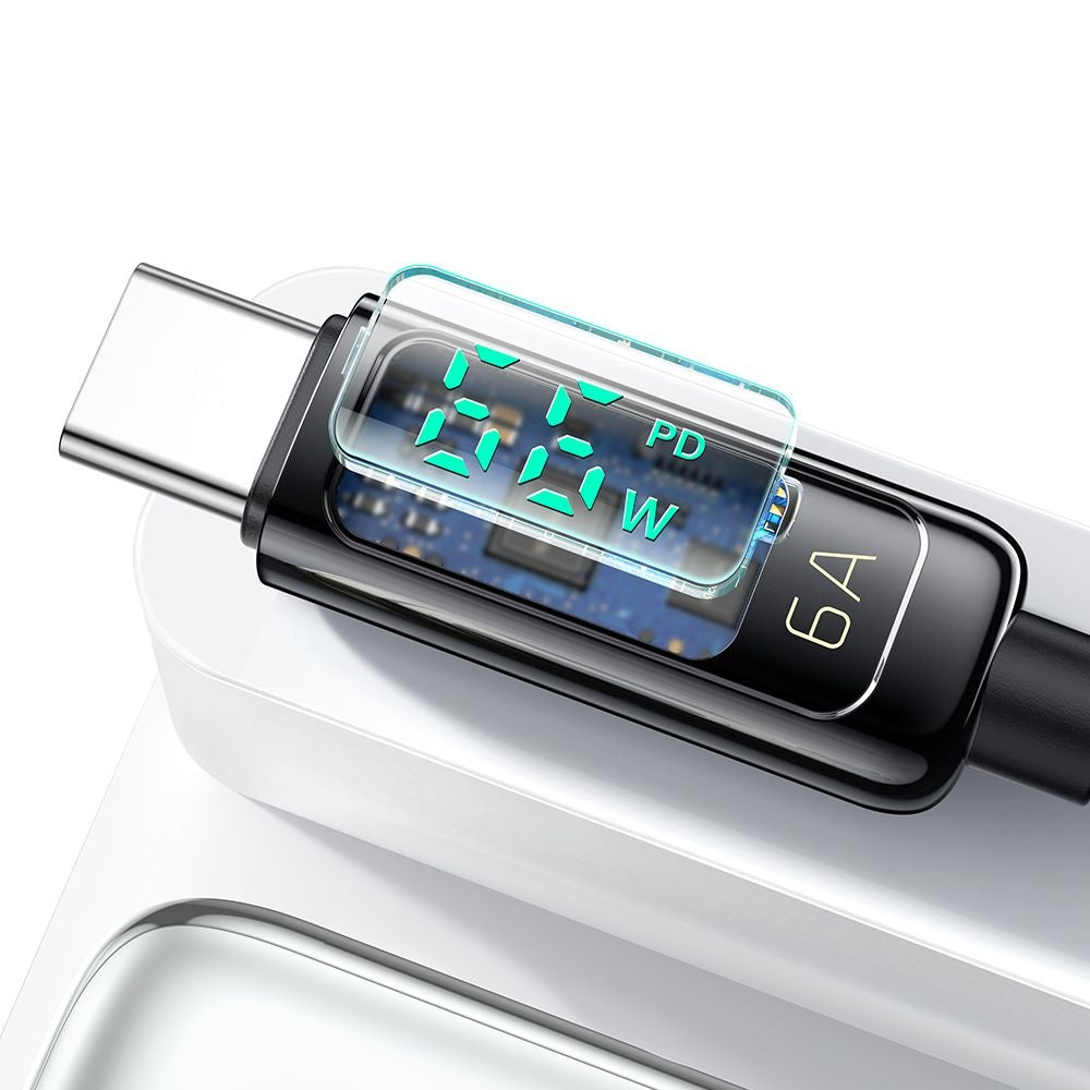 Datový a nabíjecí kabel USB-A - USB-C McDodo CA-8690 Display, 66W, 1.2m, černý