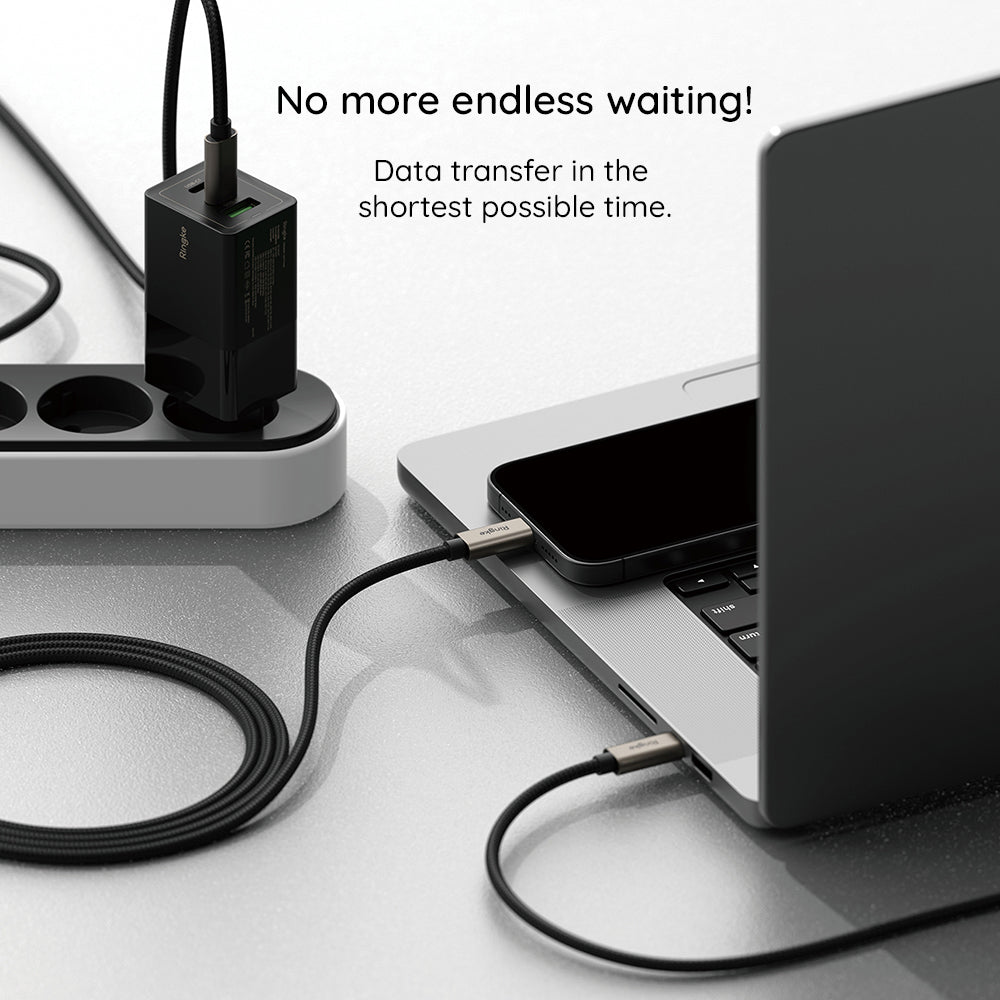 Datový a nabíjecí kabel USB-A - USB-C Ringke, 60W, 2m, černý