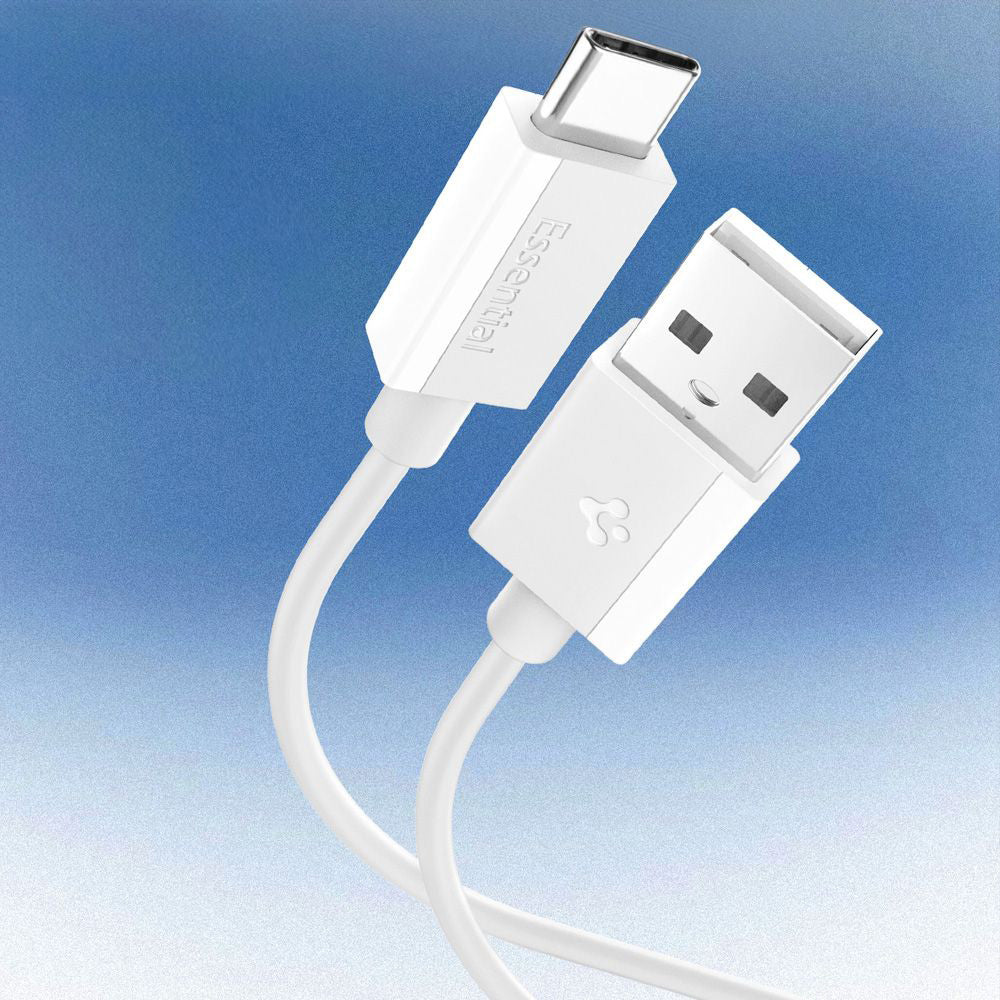 USB-A to USB-C Spigen Essential Data and Charging Cable, 60W, 2m, White