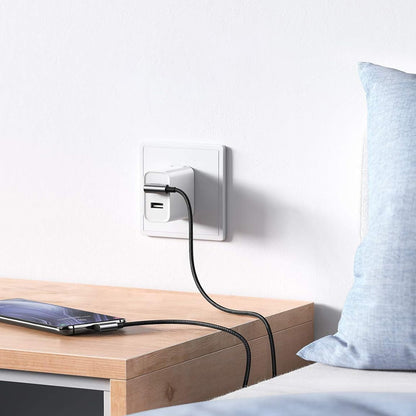 Datový a nabíjecí kabel USB-A - USB-C UGREEN US176 Angled, 18W, 3m, šedý