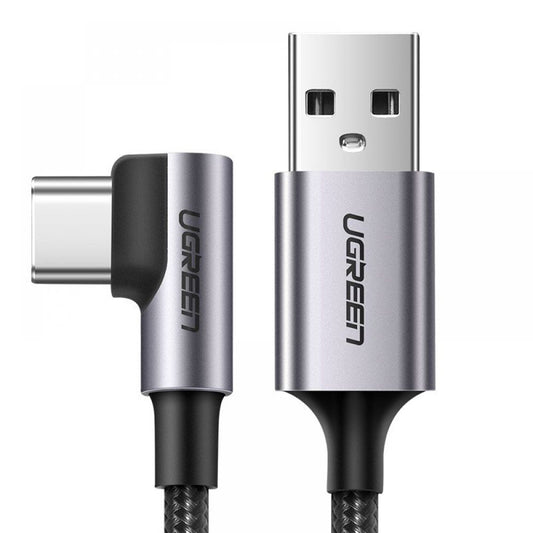 Kabel pro data a nabíjení USB-A - USB-C UGREEN US284 Angled, 18W, 0,5m, šedý