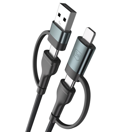 Datový a nabíjecí kabel USB-A / USB-C - USB-C / Lightning 3MK Hyper N, 60W, 1.2m, černý